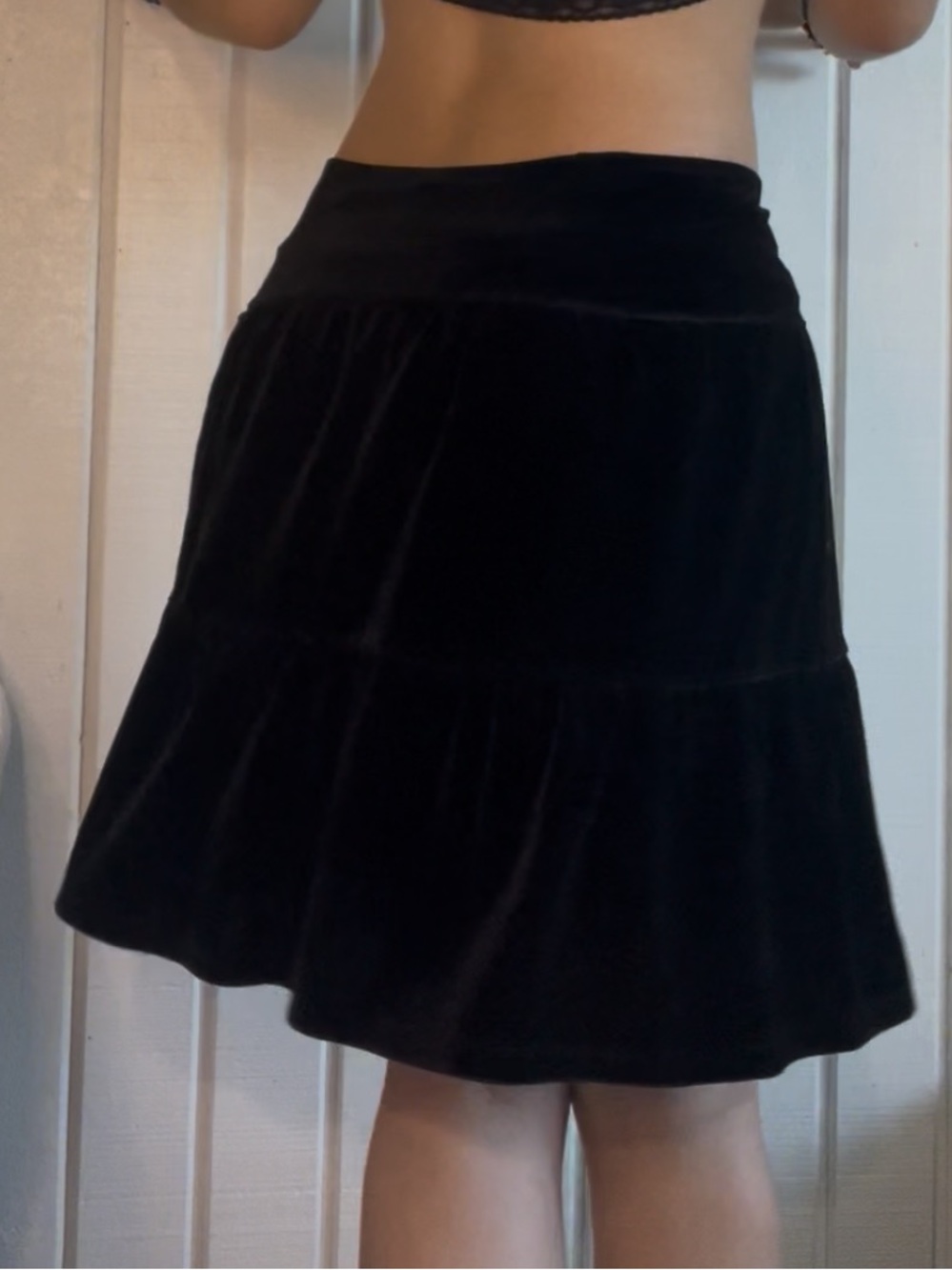 Black Velvet Skirt - Picture 2 of 4